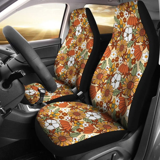 Retro Floral Mix Car Seat Covers