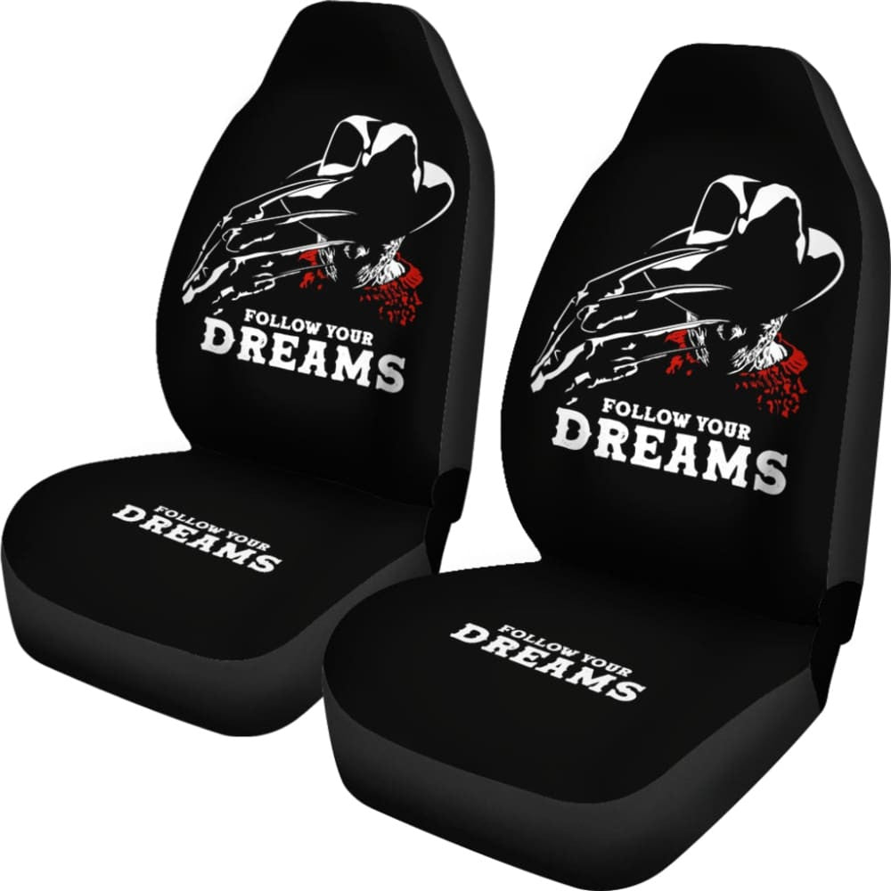 Freddy Krueger Follow Your Dreams Black Car Seat Covers