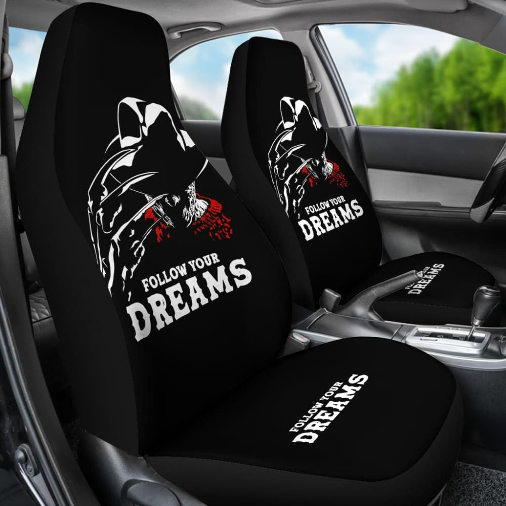 Freddy Krueger Follow Your Dreams Black Car Seat Covers