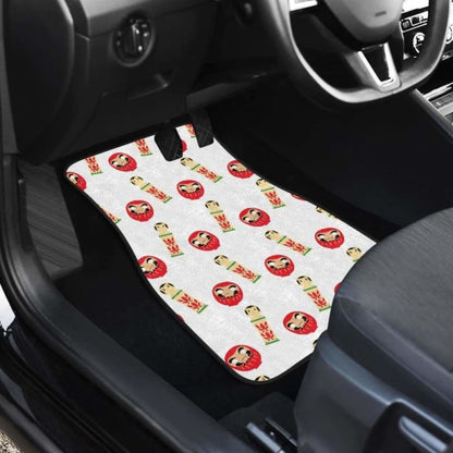 Daruma Japanese Wooden Doll Front And Back Car Mats