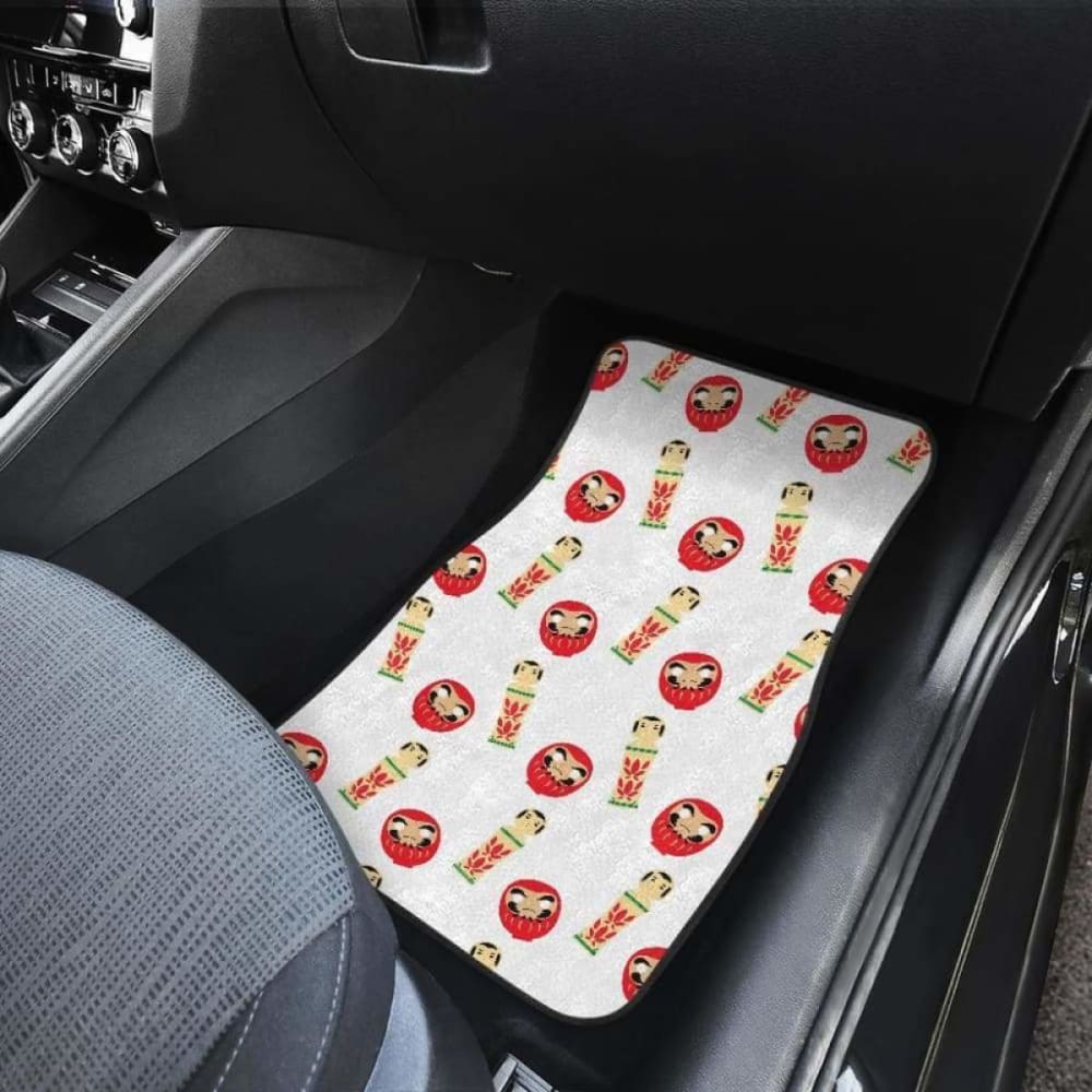 Daruma Japanese Wooden Doll Front And Back Car Mats