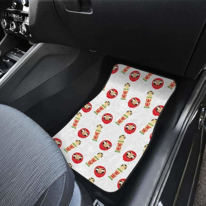 Daruma Japanese Wooden Doll Front And Back Car Mats