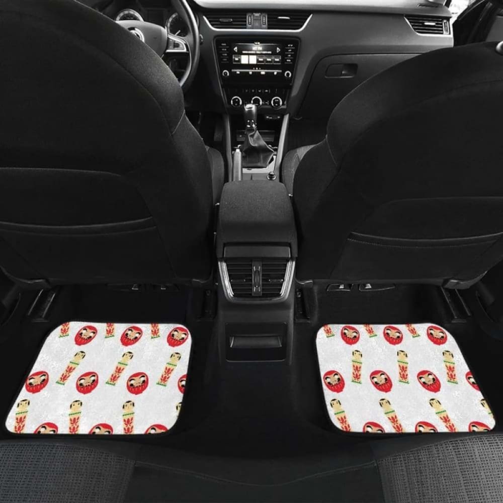 Daruma Japanese Wooden Doll Front And Back Car Mats