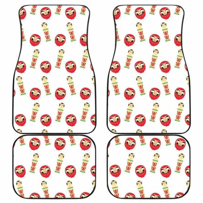 Daruma Japanese Wooden Doll Front And Back Car Mats