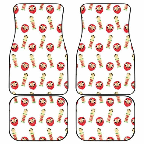Daruma Japanese Wooden Doll Front And Back Car Mats