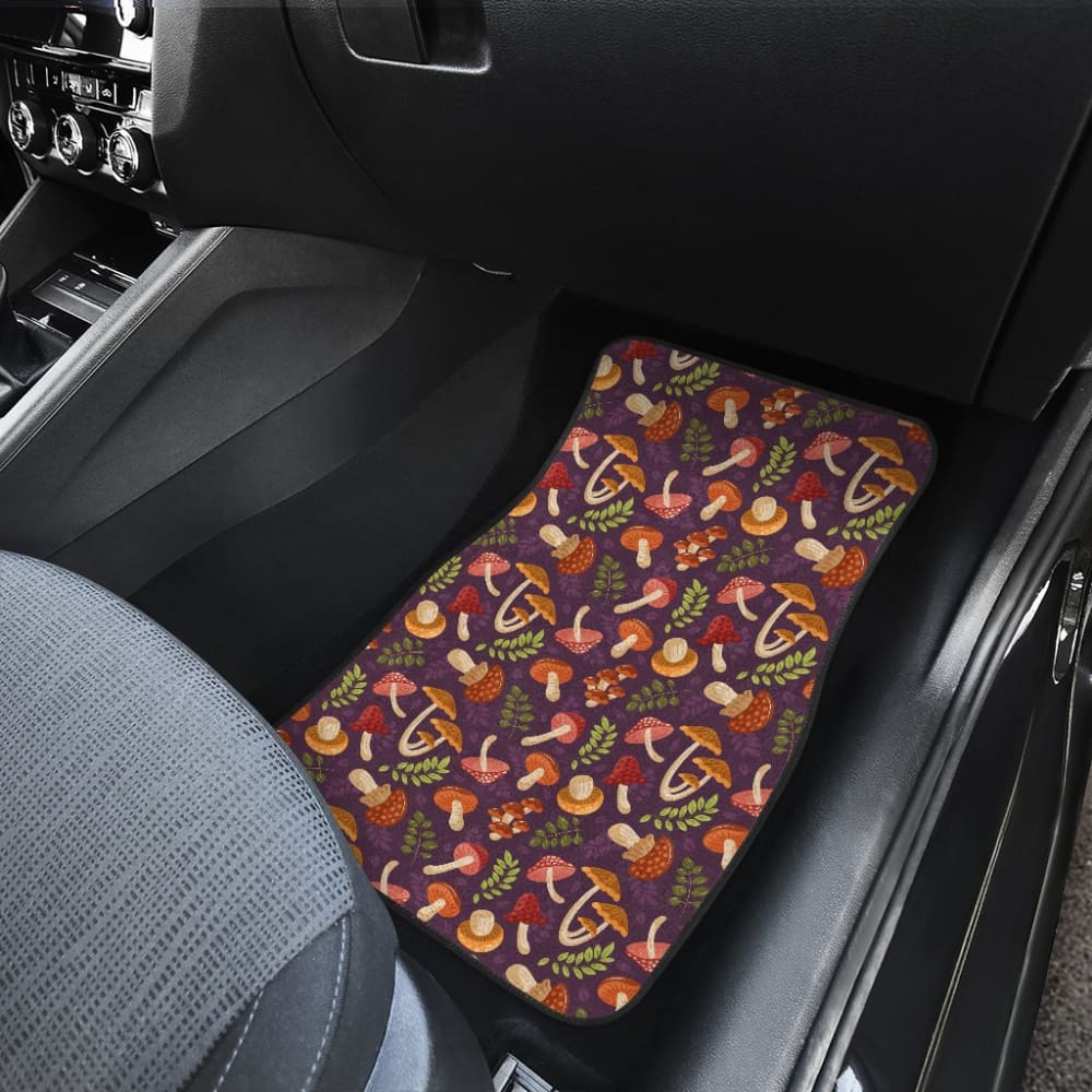 Cute Purple Mushroom Printed Car Floor Mats
