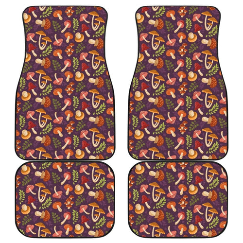 Cute Purple Mushroom Printed Car Floor Mats