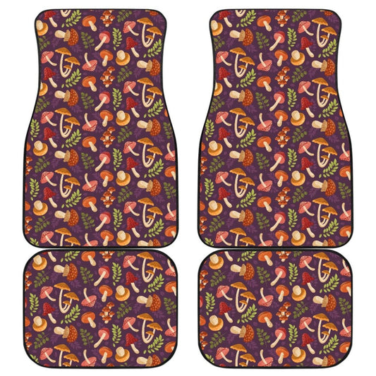 Cute Purple Mushroom Printed Car Floor Mats
