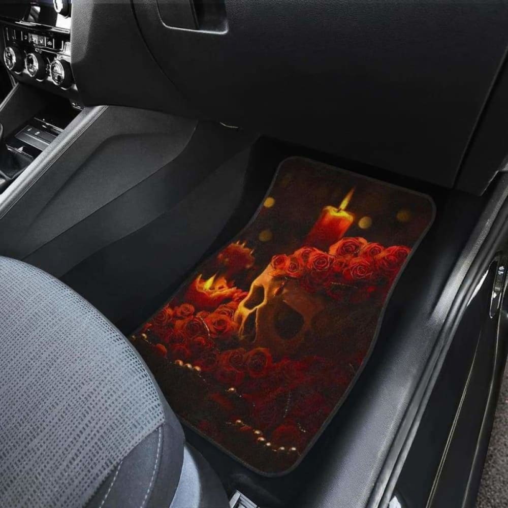 Skull Rose & Candles Car Floor Mats