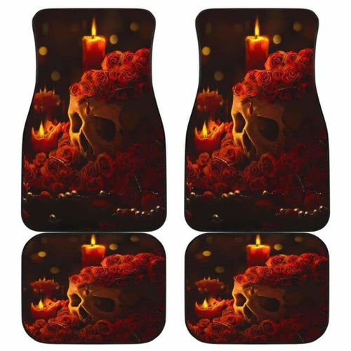 Skull Rose & Candles Car Floor Mats