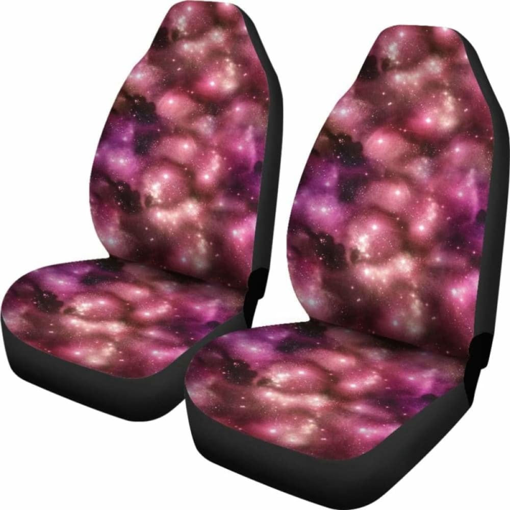 Pink Galaxy Starry Night Nebula Car Seat Covers Outer Space Stars Pattern