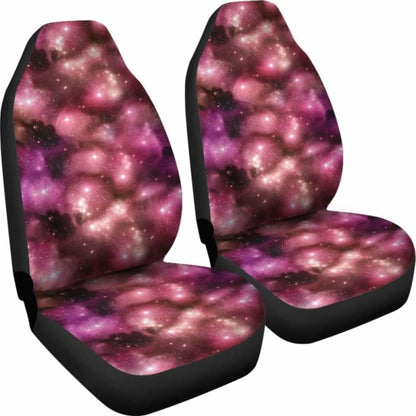 Pink Galaxy Starry Night Nebula Car Seat Covers Outer Space Stars Pattern
