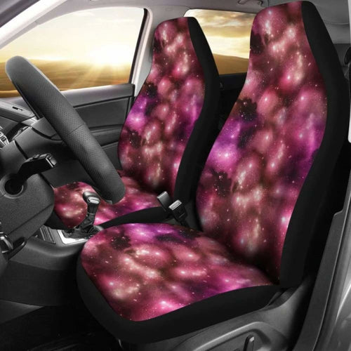 Pink Galaxy Starry Night Nebula Car Seat Covers Outer Space Stars Pattern