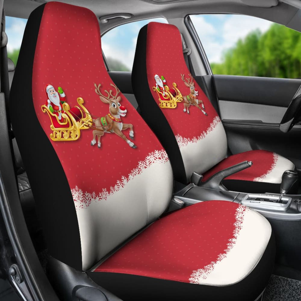 Red Nose Reindeer And Santa Claus Car Seat Covers