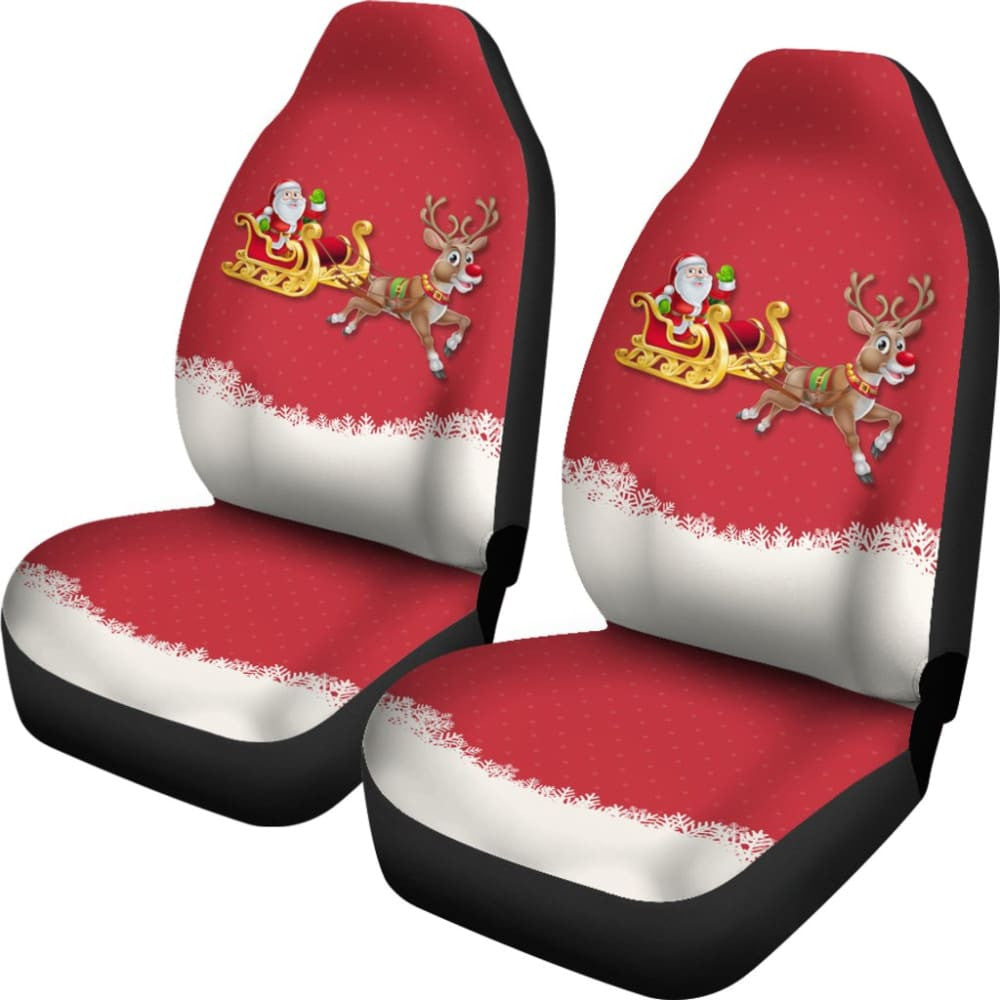 Red Nose Reindeer And Santa Claus Car Seat Covers