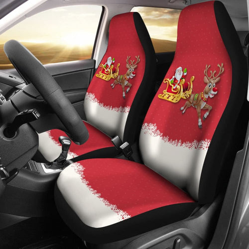 Red Nose Reindeer And Santa Claus Car Seat Covers
