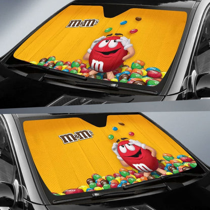 Red M&M Chocolate Auto Sun Shades