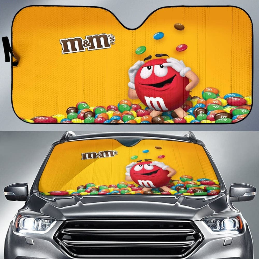 Red M&M Chocolate Auto Sun Shades