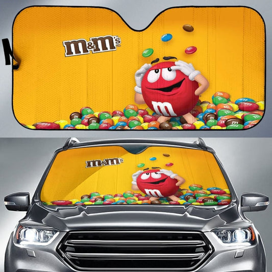 Red M&M Chocolate Auto Sun Shades