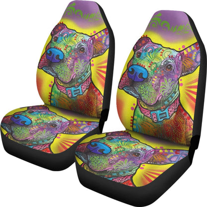Colorful Pitbull Cute Pitbulls Dog Lover Car Seat Covers