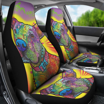 Colorful Pitbull Cute Pitbulls Dog Lover Car Seat Covers