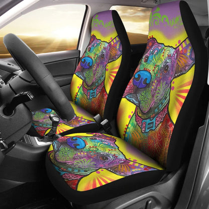 Colorful Pitbull Cute Pitbulls Dog Lover Car Seat Covers
