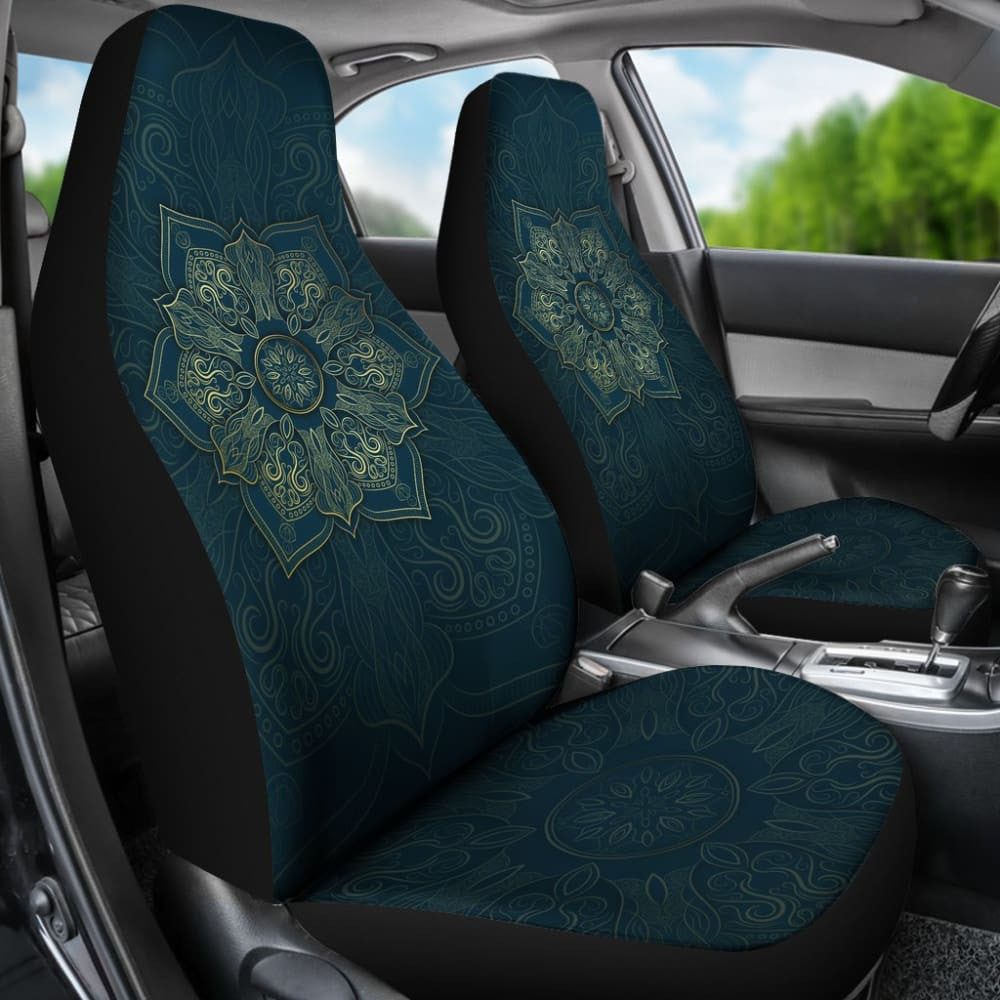 Dark Blue Mandala Star Car Seat Covers