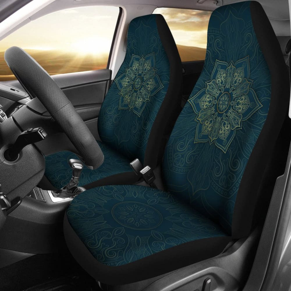 Dark Blue Mandala Star Car Seat Covers