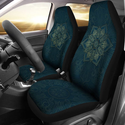 Dark Blue Mandala Star Car Seat Covers