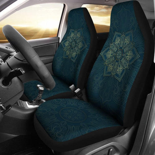 Dark Blue Mandala Star Car Seat Covers