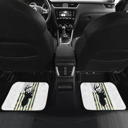 Amazing Green American Flag Deer Hunting Car Floor Mats