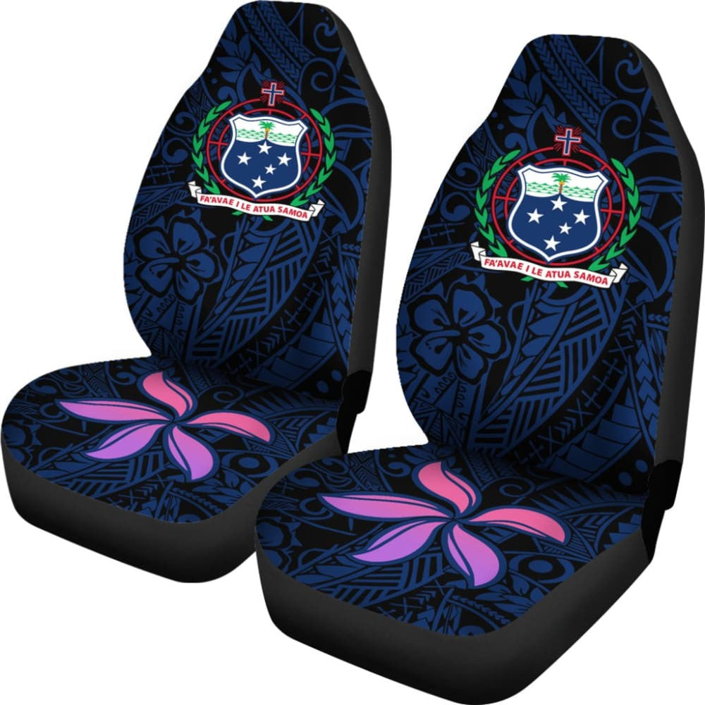 Samoa Seal In Polynesian Tattoo Blue Style Car Seat Covers
