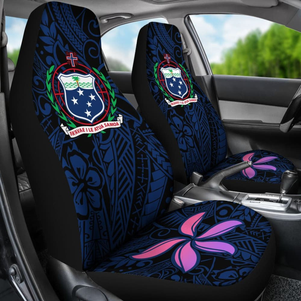 Samoa Seal In Polynesian Tattoo Blue Style Car Seat Covers