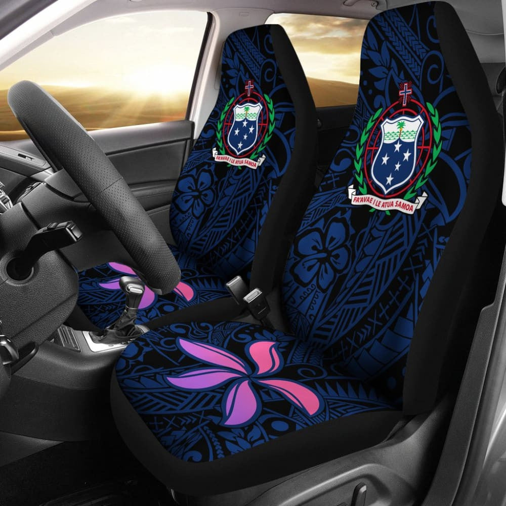 Samoa Seal In Polynesian Tattoo Blue Style Car Seat Covers