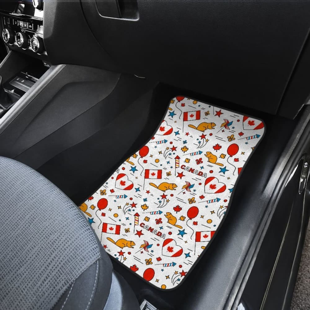 Canada Pattern Print Design  Front And Back Car Mats