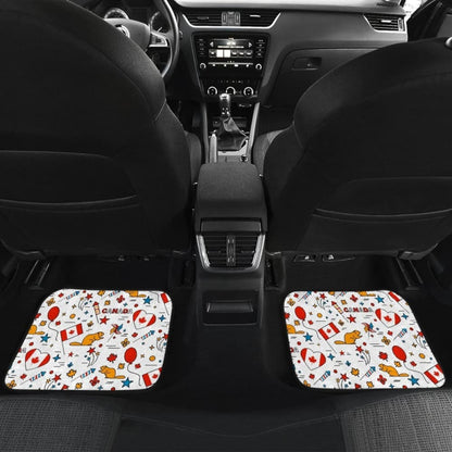 Canada Pattern Print Design  Front And Back Car Mats