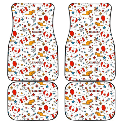 Canada Pattern Print Design  Front And Back Car Mats