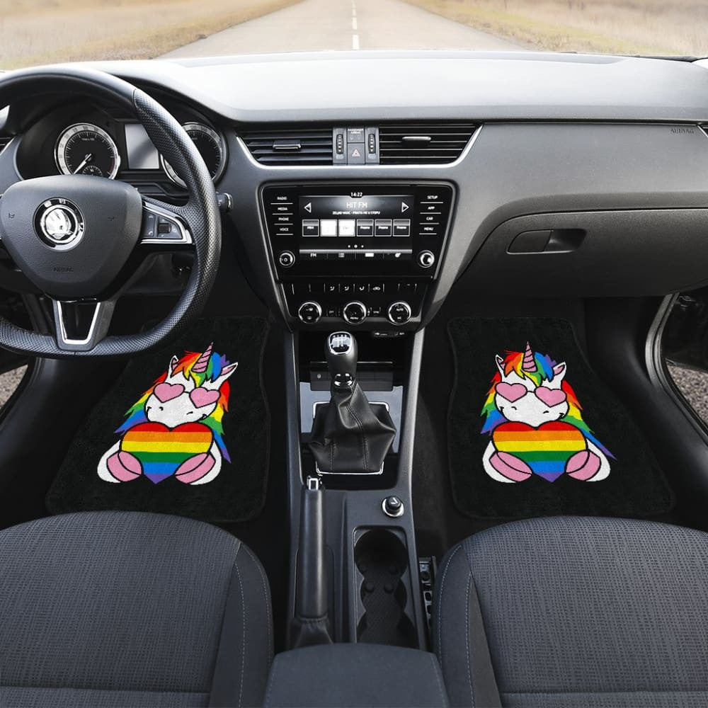 Pride LGBT Unicorn Car Floor Mats Custom Rainbow Gifts Idea Car Accessories
