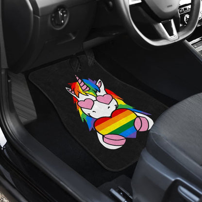 Pride LGBT Unicorn Car Floor Mats Custom Rainbow Gifts Idea Car Accessories