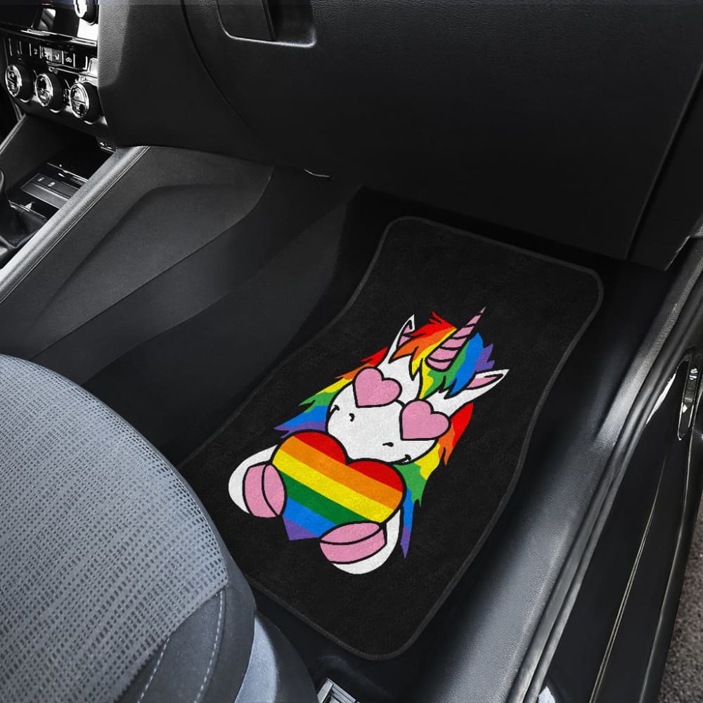 Pride LGBT Unicorn Car Floor Mats Custom Rainbow Gifts Idea Car Accessories