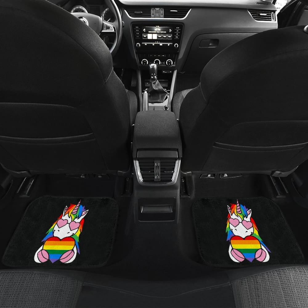 Pride LGBT Unicorn Car Floor Mats Custom Rainbow Gifts Idea Car Accessories