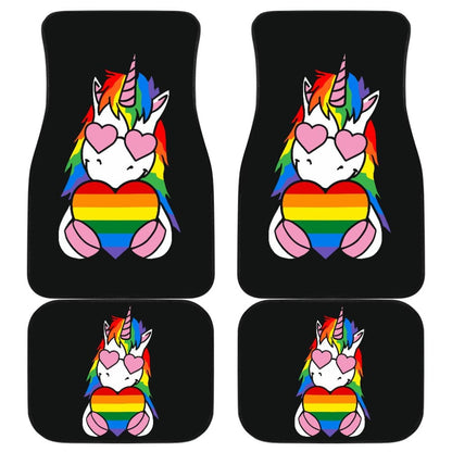 Pride LGBT Unicorn Car Floor Mats Custom Rainbow Gifts Idea Car Accessories