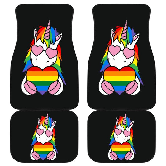Pride LGBT Unicorn Car Floor Mats Custom Rainbow Gifts Idea Car Accessories