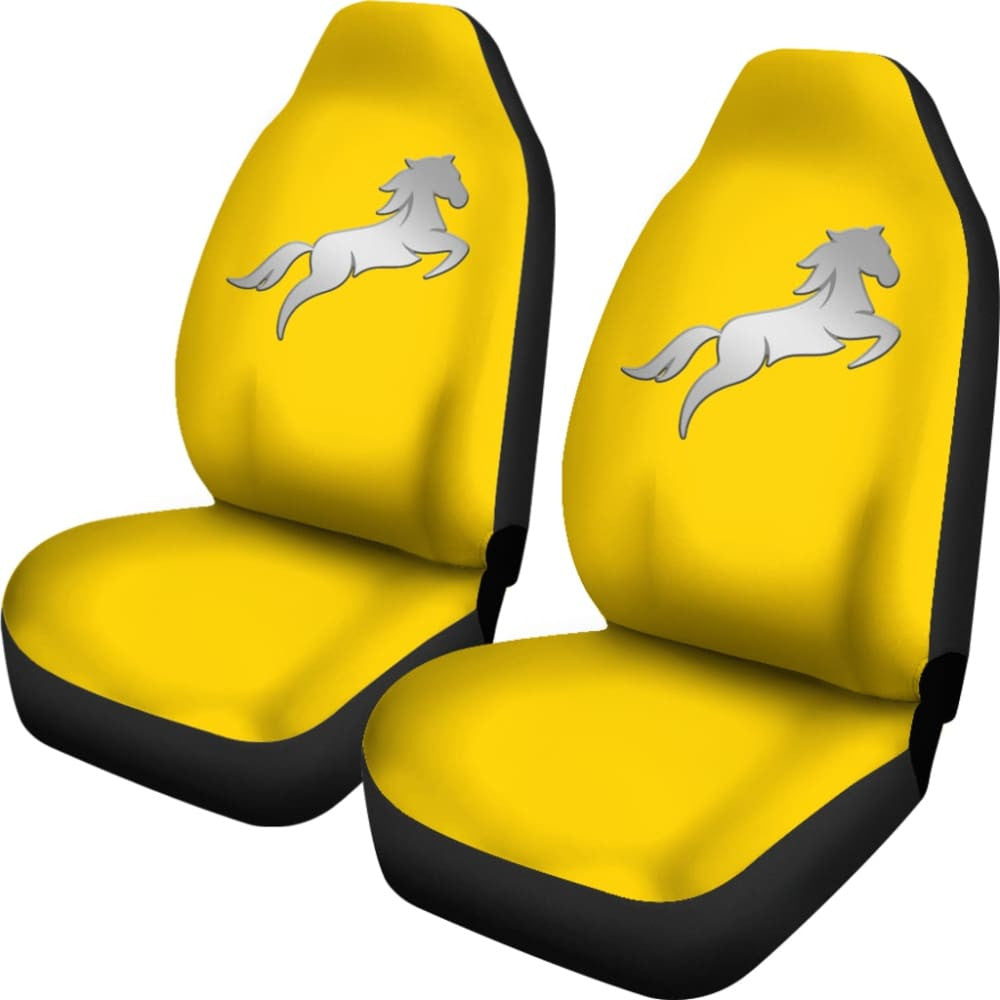 Yellow Mustang Horse Silhouette Car Seat Covers Custom