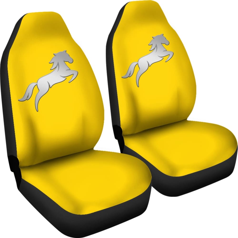 Yellow Mustang Horse Silhouette Car Seat Covers Custom