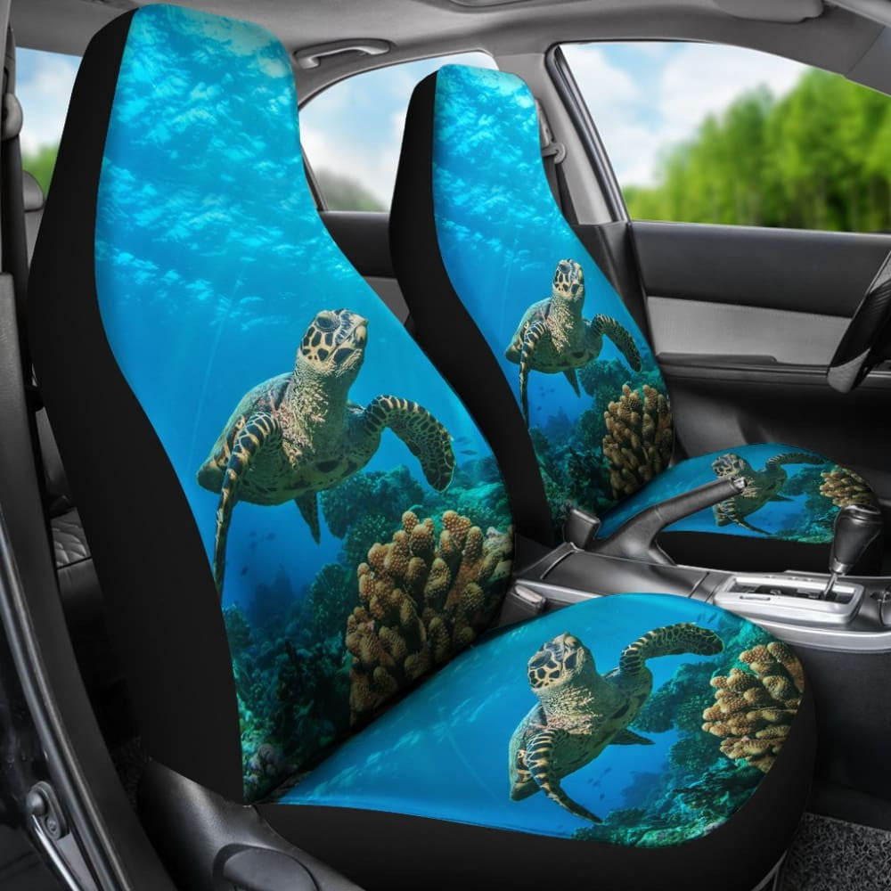 Sea Turtle Swimming Coral Reef Car Seat Covers