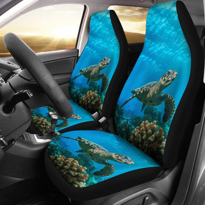 Sea Turtle Swimming Coral Reef Car Seat Covers