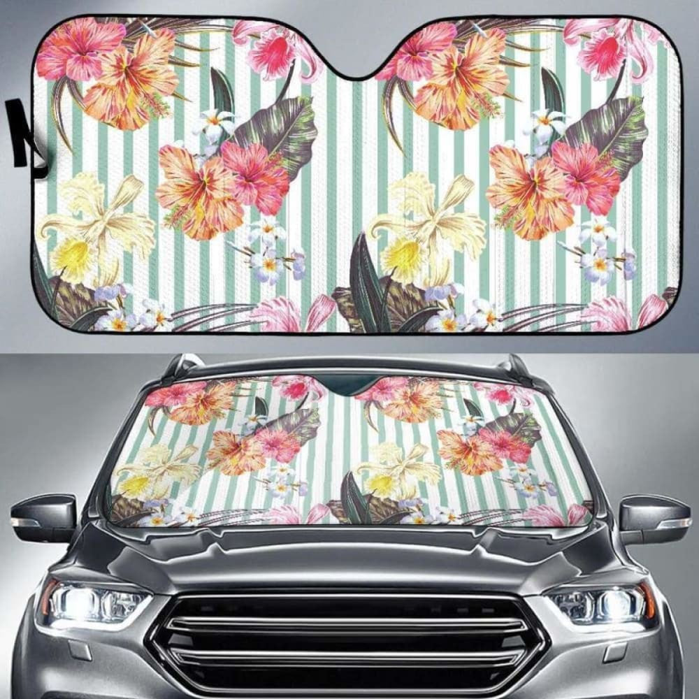 Colorful Orchid Flower Pattern Car Auto Sun Shades