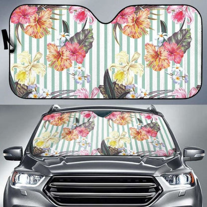 Colorful Orchid Flower Pattern Car Auto Sun Shades