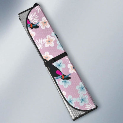 Beautiful Toucan Flower Leaves Car Auto Sun Shades